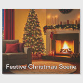 Feestelijke kerstcadeaus cadeaupapier (Vlak)