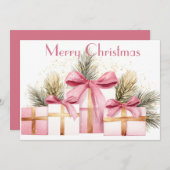 Feestelijke kerstcadeaus Flat Holiday Kaart (Voorkant / Achterkant)