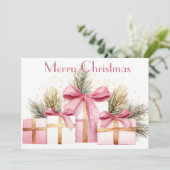 Feestelijke kerstcadeaus Flat Holiday Kaart (Staand voorkant)