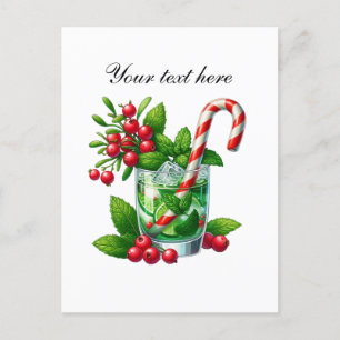 Feestelijke kerstcocktail aanpasbaar feestdagenkaart