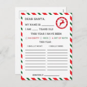 Feestelijke Kerstdag lieve Kerstman brief Feestdagenkaart (Voorkant / Achterkant)