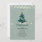 Feestelijke Kerstdiner Uitnodiging-Snowflake Tree Kaart (Voorkant)