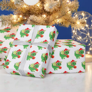 feestelijke kerstdraak  cadeaupapier
