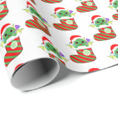 feestelijke kerstdraak  cadeaupapier (Rol Hoek)