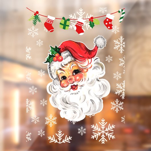 Feestelijke kerstetalages - Schattigee kerstman Raamsticker (Vel 2)