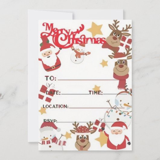Feestelijke Kerstfeest Uitnodiging Kaarten (Voorkant)