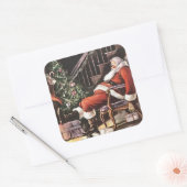 feestelijke kerstfeestdag vierkante sticker (Envelop)