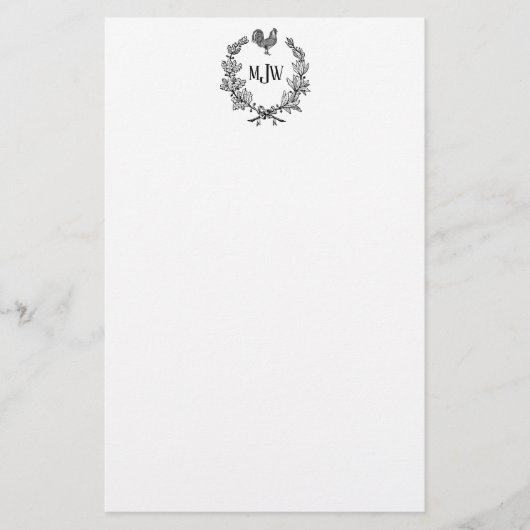 feestelijke kerstfeestdagen met schaars monogram briefpapier (Voorkant)