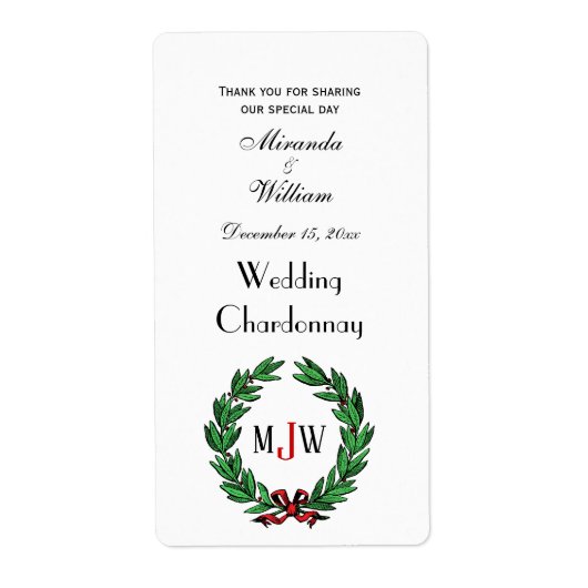 feestelijke kerstfeestdagen met schaars monogram etiket (Voorkant)