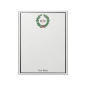 feestelijke kerstfeestdagen met schaars monogram notitieblok (Gedraaid)