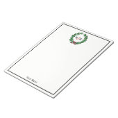 feestelijke kerstfeestdagen met schaars monogram notitieblok (Schuin)