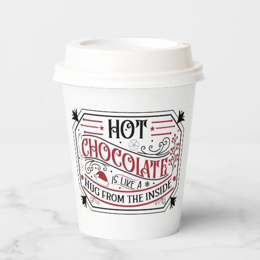 feestelijke kerstfeestelijke chocolade papieren bekers (Voorkant)