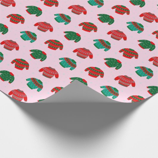 feestelijke kerstfeestelijke roze roze kerstcadeau cadeaupapier (Hoek)