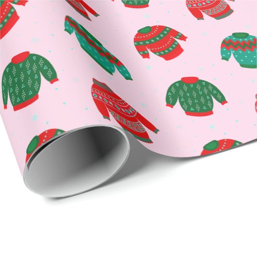 feestelijke kerstfeestelijke roze roze kerstcadeau cadeaupapier (Rol Hoek)