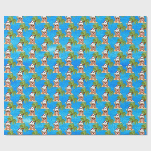 feestelijke kerstfeestkerstfeestdag cadeaupapier (Vlak)