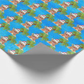 feestelijke kerstfeestkerstfeestdag cadeaupapier (Hoek)