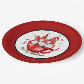 feestelijke kerstgnomen papieren bordje (Gekanteld)