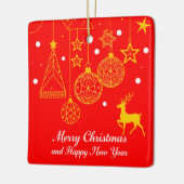 Feestelijke Kerstgrafiek Met Ornamenten (Links)