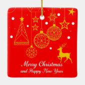 Feestelijke Kerstgrafiek Met Ornamenten (Achterkant)