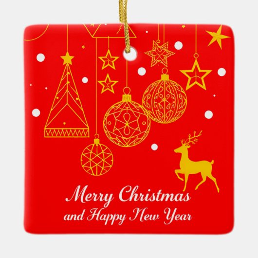 Feestelijke Kerstgrafiek Met Ornamenten (Voorkant)