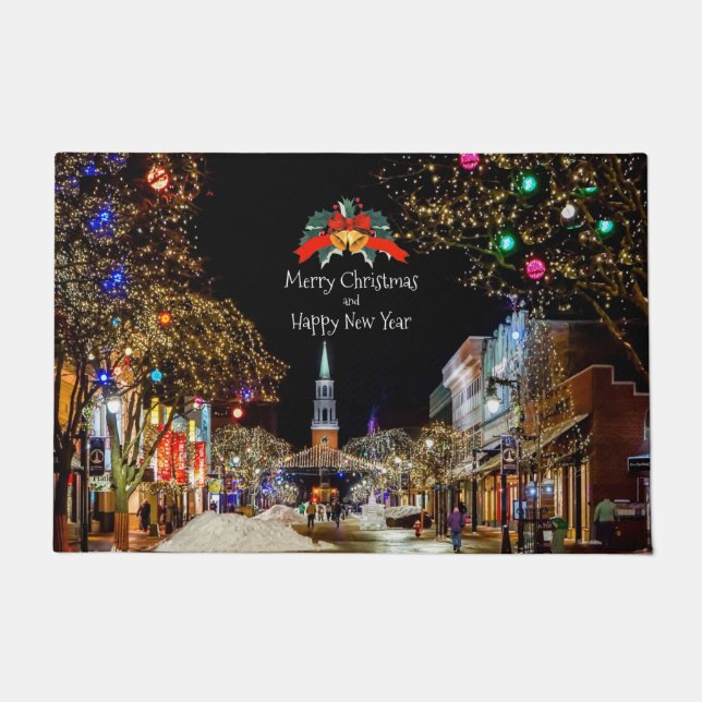 feestelijke kerstgroeten deurmat (Voorkant)