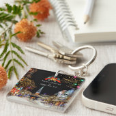 feestelijke kerstgroeten sleutelhanger (Voorkant Rechts)