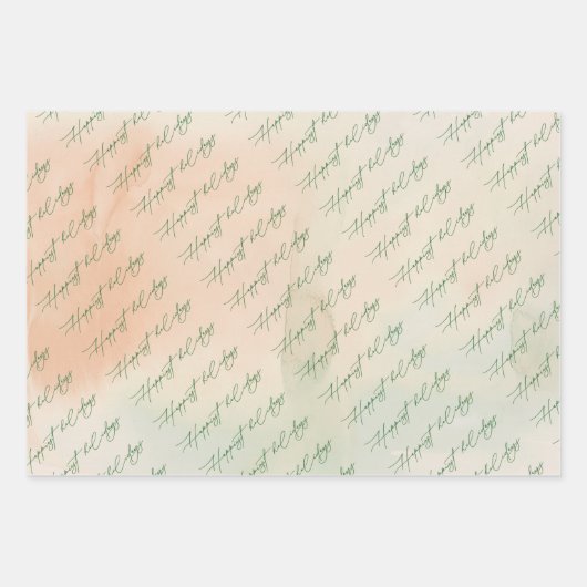 Feestelijke Kerstgroeten Vakantie Inpakpapier Vel (Voorkant 2)