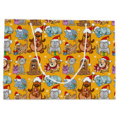 Feestelijke Kersthonden en -katten  Groot Cadeauzakje (Achterkant)