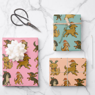 Feestelijke Kersthonden Inpakpapier Vel