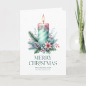 Feestelijke kerstkaars  foto kaart (Voorkant)