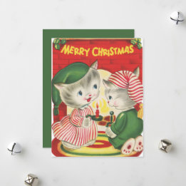 feestelijke kerstkatten feestdagenkaart