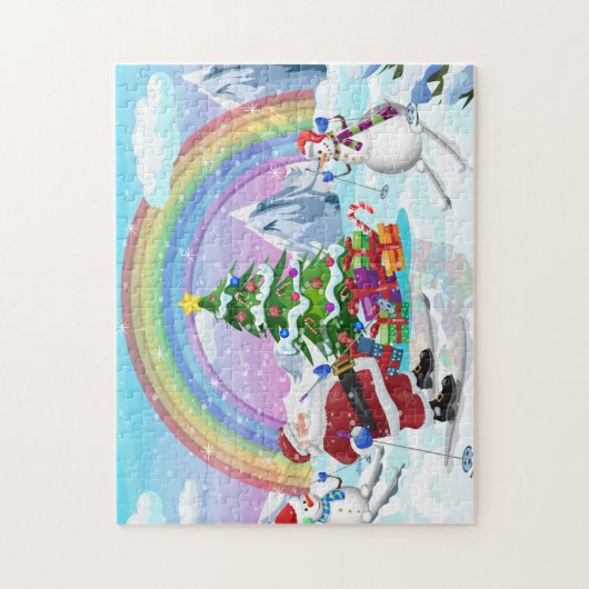 feestelijke kerstkerstfeestdag legpuzzel (Verticaal)