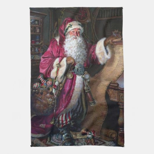 feestelijke kerstkerstfeestdag theedoek (Verticaal)