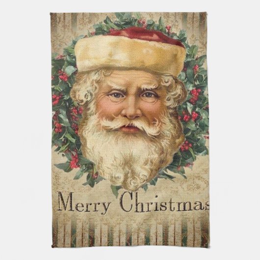 feestelijke kerstkerstfeestdag theedoek (Verticaal)