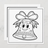 Feestelijke kerstkleurklok feestdagenkaart (Voorkant / Achterkant)