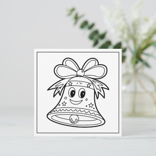 Feestelijke kerstkleurklok feestdagenkaart (Staand voorkant)