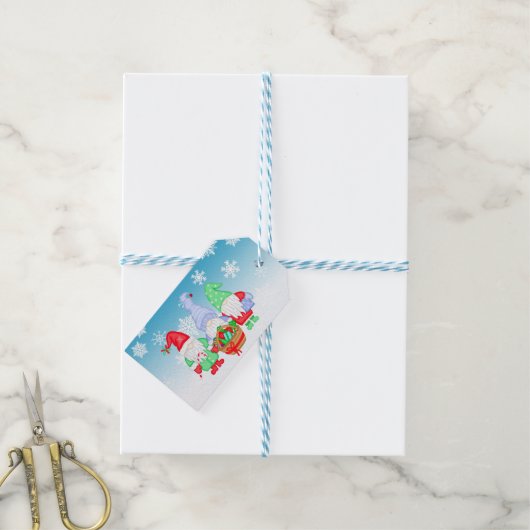 feestelijke kerstknoma's van en naar het Label van Cadeaulabel (Met Touw)