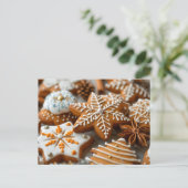 Feestelijke kerstkoekjes briefkaart (Staand voorkant)