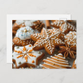 Feestelijke kerstkoekjes briefkaart (Voorkant / Achterkant)