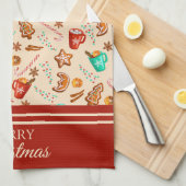 feestelijke kerstkoekjes en koekjes theedoek (Quarter Fold)