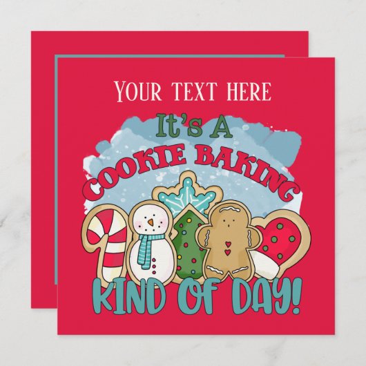 feestelijke kerstkoekjes kaart (Voorkant / Achterkant)