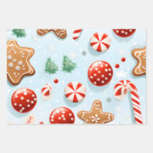 Feestelijke kerstkoekjes & Snoepjes Inpakpapier Vel (Voorkant)