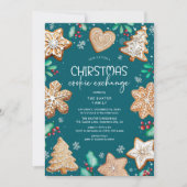 Feestelijke kerstkoekjesuitwisselingsfeest kaart (Voorkant)