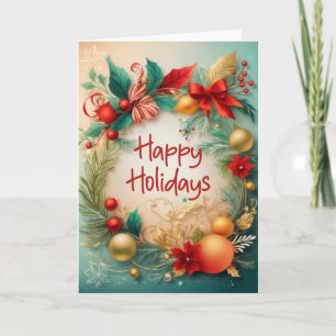Feestelijke Kerstkrans Vakantie Groet Kaart