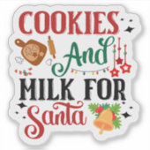 Feestelijke kerstman behandelt Sticker (Voorkant)