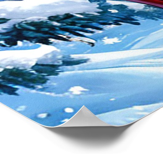 Feestelijke Kerstman en mevrouw Claus Poster (Hoek)