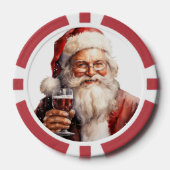 Feestelijke Kerstman gratis drink Poker Chips (Voorkant)