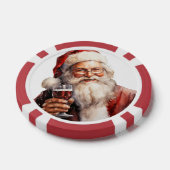 Feestelijke Kerstman gratis drink Poker Chips (Enkel)