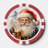 Feestelijke Kerstman gratis drink Poker Chips (Voorkant)