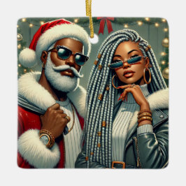 Feestelijke Kerstman Keramisch Ornament
